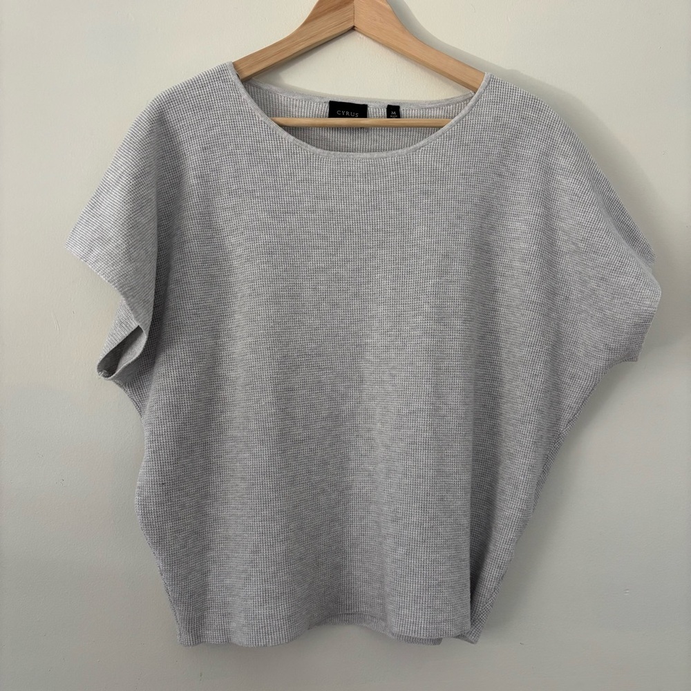 Gray Knit short Sleeve Top